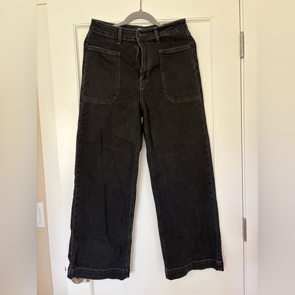 High-Rise Black Wide-Leg Jeans for Women